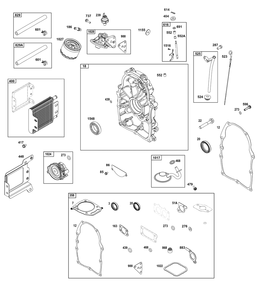 Crankcase Cover/Sump And Lubrication Group Diagram and Parts List for 38E347-0108-G1 200000 - 399999 Briggs and Stratton Engine